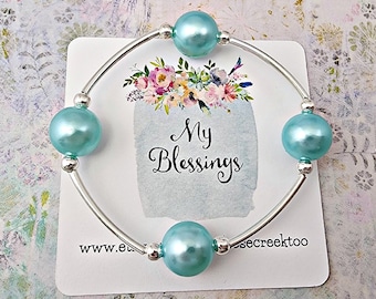 BEST SELLER Be Blessed Bracelet With Creamy White Pearls on Sterling ...