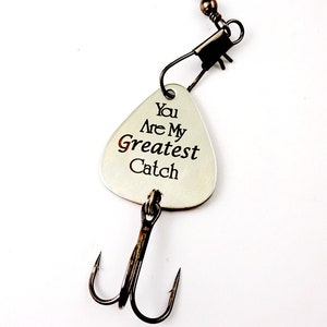 You Are My Greatest Catch - Engraved Fishing Lure -  Anniversary Groom Gift - Wedding Gift from Bride Wife - Fly Fishing Gift