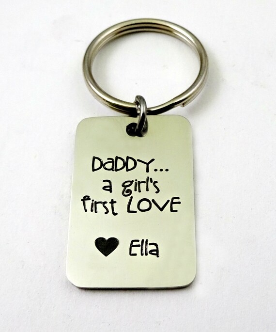 Daddy Gift from Daughter, A Girl's First Love Key Chain, Fathers Day Gift,  Daddy gift from girl, Christmas Gift Personalized