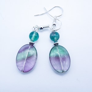 Cynthia Lynn &quot;RAINBOW GEMS&quot; Silver Fluorite Beaded Drop Earrings