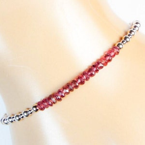 SALE...Cynthia Lynn &quot;SHIMMER&quot; Sterling Silver Pink Tourmaline October Birthstone Minimalist Bracelet