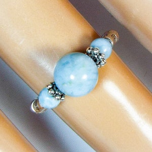 Cynthia Lynn &quot;BLUE HEAVEN&quot; Blue Larimar Quartz Silver Stretch Ring