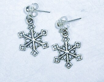 Cynthia Lynn "SNOW FLURRIES" Tibet Silver Snowflake Post Earrings 1 inch