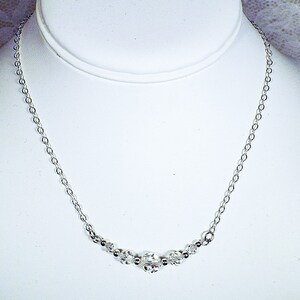 Cynthia Lynn &quot;CELEBRATE&quot; Clear Swarovski Crystal April Silver Necklace