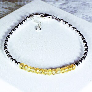 SALE...Cynthia Lynn &quot;SHIMMER&quot; Sterling Silver Golden Citrine November Birthstone Minimalist Bracelet