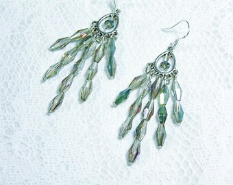 Cynthia Lynn "APRIL SHOWERS" Glass CRYSTAL Chandelier Earrings - 2.5 inches