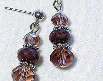 Cynthia Lynn "JANUARY'S CHILD"  Ladies Birthstone Deep Red Garnet Crystal Earrings 1.5"