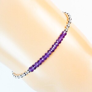 SALE...Cynthia Lynn &quot;SHIMMER&quot; Sterling Silver Purple Amethyst February Birthstone Minimalist Bracelet