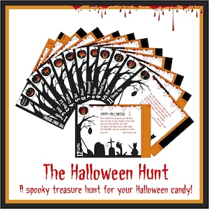 Printable Halloween Treasure Hunt Game - instant download.
