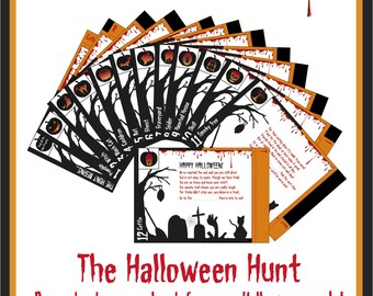 Printable Halloween Treasure Hunt Game - instant download.