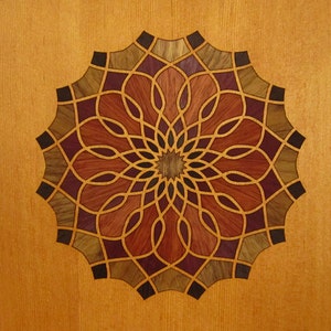 Wood Laser Marquetry Inlay wood puzzle DIY Wood Craft Kit- Belcerebon  105K - Wall Art- Home Decor
