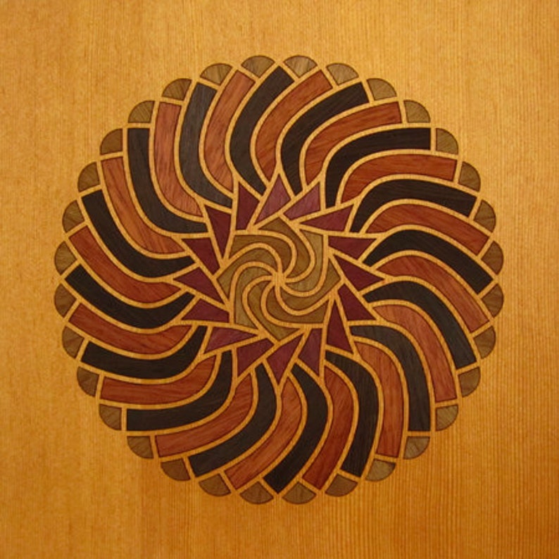 Wood Laser Marquetry Inlay wood puzzle DIY Wood Craft Kit Etsy
