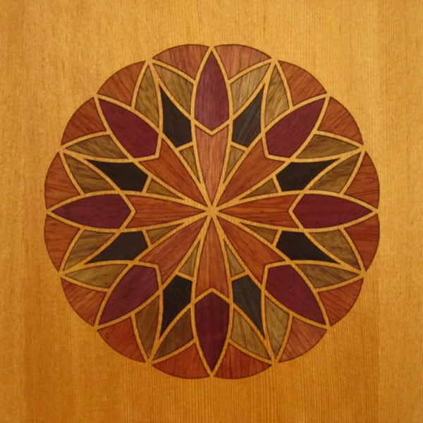Wood Laser Marquetry Inlay wood puzzle DIY Wood Craft Kit- Amoeboid Zingatularian  103K - Wall Art- Home Decor