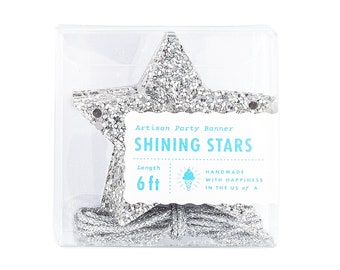 Silver Star Banner - Handmade with Happiness in the USA - Fourth of July Banner - Fourth of July Decorations