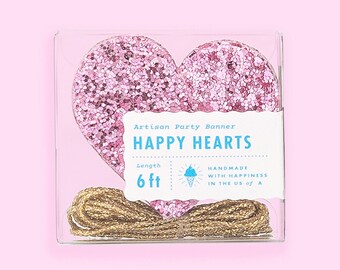 Pink Heart Banner, Valentine's Day Banner, Heart Garland - Pink,  Handmade with Happiness® in the USA