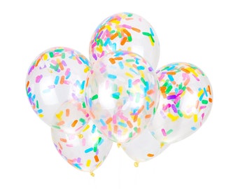 Streuseln Konfetti Ballonpack - Eisstreuballons, 6 vorgefüllte Konfettiballons, Handarbeit mit Glück® in den USA