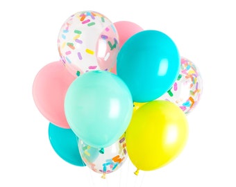 Donut Birthday, Party Supplies, Sprinkle Balloons, Handmade with Happiness® in the USA