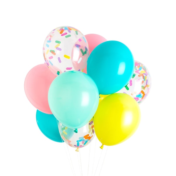 Donut Geburtstag, Partyzubehör, Streuballons, handgefertigt mit Glück® in den USA