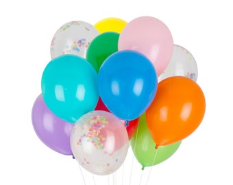 Rainbow Classic Balloons (12 Balloons) - Handmade with Happiness® in the USA - Rainbow Birthday Decorations - Rainbow Baby Shower