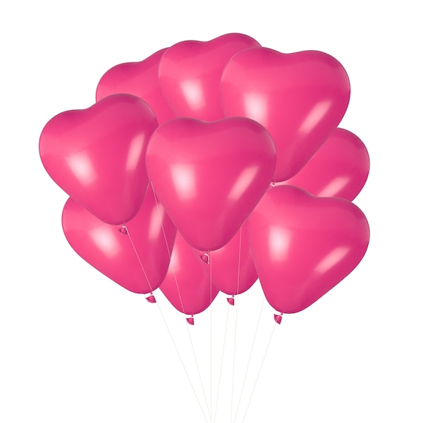 Pink Heart Balloons, Valentine's Day Party, Engagement Balloons, Valentine's Day Photoshoot Props - 11 inches