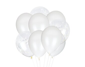 Whipped Cream Balloons (12 Balloons) - Handmade with Happiness® in the USA - White Balloons - White Birthday Party - 11 inch balloons