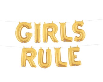 Girls Rule Sign, Girls Rule Balloons, Girl Power Party