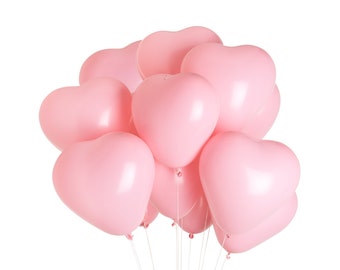 Pink Heart Balloons, Valentine's Day Party, Engagement Balloons, Valentine's Day Photoshoot Props - 11 inches