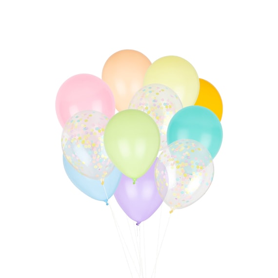 Pastel Rainbow Balloons, Pastel Rainbow 1st Birthday, Pastel