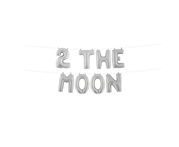 2 the Moon Birthday, 2 the Moon Banner, Space 2 years old party Il_570xn