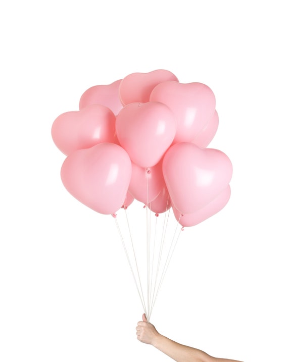 Pink Heart Balloons - 12 Balloons Il_570xn
