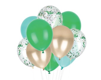 Evergreen Balloons (12 Balloons) - Handmade with Happiness® in the USA - Christmas Balloons - Holiday Party- 11 inch balloons