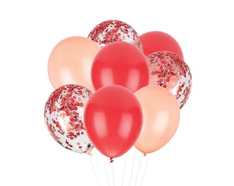 Cherries Balloons (12 Balloons) - Handmade with Happiness® in the USA - Red Balloons - Red Birthday Party - 11 inch balloons