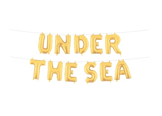 Mermaid decor silver or gold Under the Sea Letter Balloons Under the Sea Mermaid birthday Balloon Banner