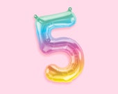 Number Balloons, Ice Cream Party Balloons, Rainbow Balloons, Ice Cream Party Decor, First Birthday Ice Cream Party
