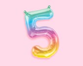 Number Balloons, Ice Cream Party Balloons, Rainbow Balloons, Ice Cream Party Decor, First Birthday Ice Cream Party