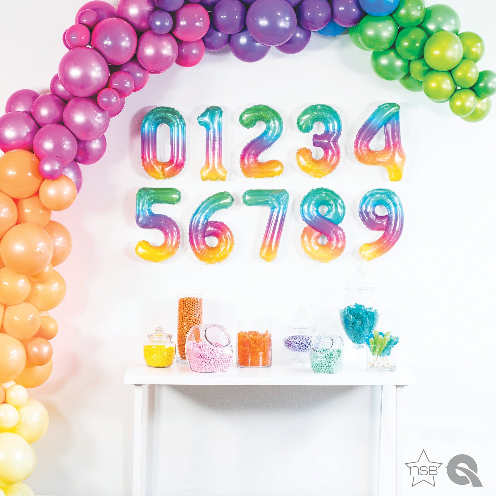 Number Balloons Ice Cream Party Balloons Rainbow Balloons Etsy
