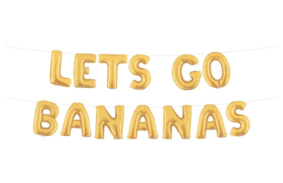 Tutti Frutti Balloon, Fruit Birthday Party, Twotti Frutti Birthday Decorations, Tutti Fruity Birthday - LETS GO BANANAS Banner Il_570xn