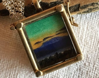 A Miniature Painted Pendant of New Mexico