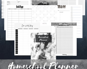 Homeschool Planner Printable Home School Lesson Planner Academic Calendar School Curriculum PDF Printable