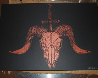 Ram Skull Screenprint