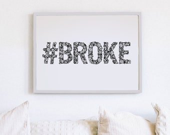 Broke with Diamonds 8x10 Glam Modern Art Print