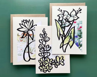 Set of 5 Flower Greeting Cards
