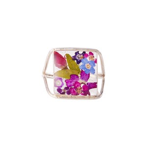 Handmade Floral Ring, Flowers in Resin Jewelry, Preserved Flower Rings, Real Flower Ring, Botanical Statement Ring, Rose Flower Jewelry