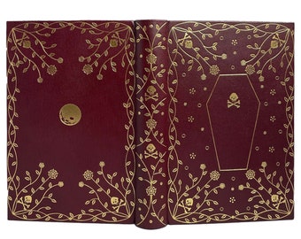 DO NOT BUY - Please read description - Hardcover leather bound journal, grimoire, clamshell box, blank book, sketchbook, gift, film prop