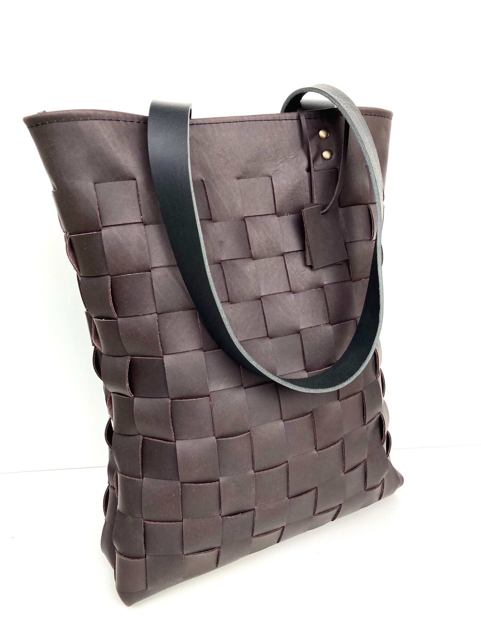 Dark Borwn Leather Tote Bag Leather Travel Bag Distressed Leather, Market Bag, Womens Leather