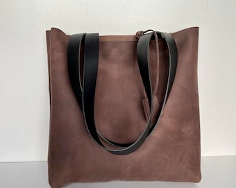 Brown Leather Tote Bag,Leather Bag,Brown Leather Travel Bag ,Brown Leather Tote,RWOODB Leather Tote