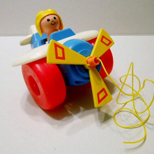Fisher Price pull toy Airplane 1980 made in the USA 171