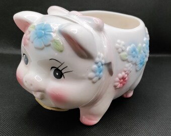 Vintage Relpo Piggy Bank planter Mid century cuteness