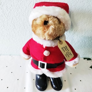 Vintage Paddington Bear Santa with boots and original travel tag From 1981