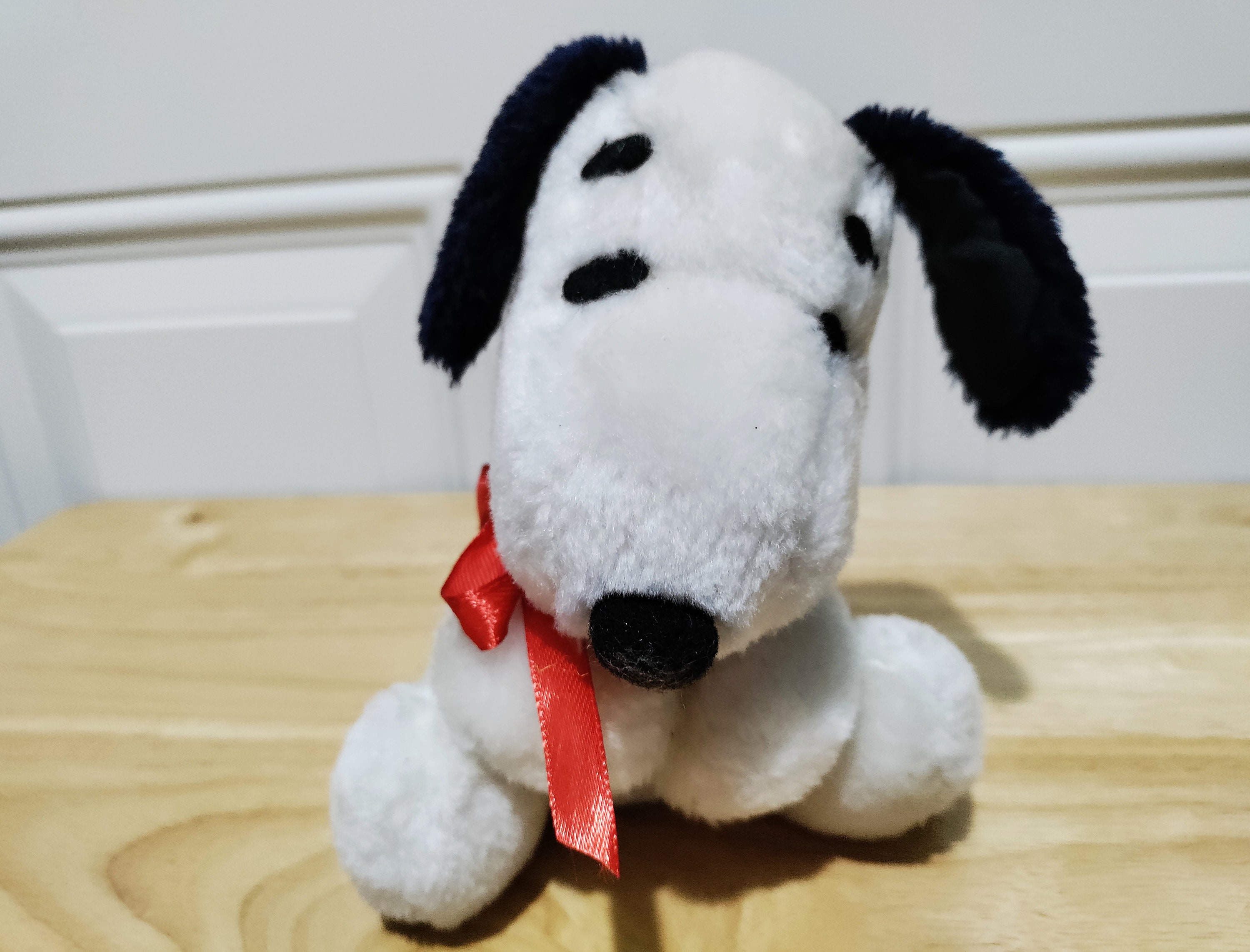 Perro de peluche UNITED FEATURE Peanuts Snoopy blanco negro vintage 1968 30  cm